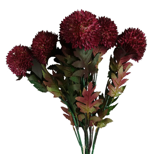 6 x 70cm Medium Artificial Pink Ball Dahlia Flowers – Faux Dahlia Stems