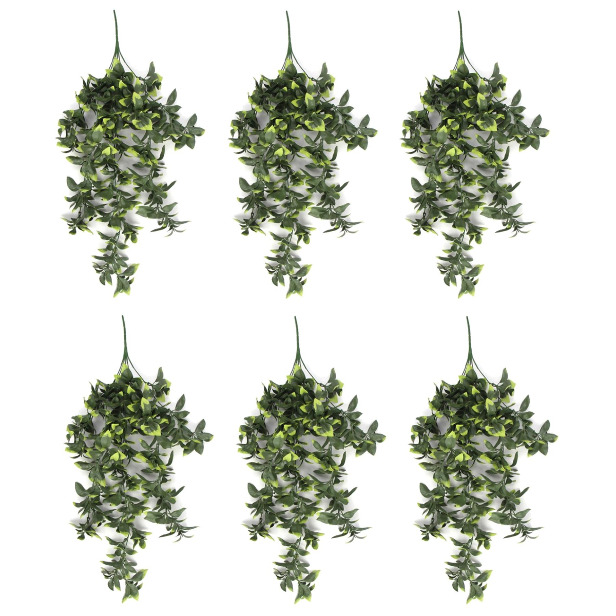 6 x 71cm Medium Artificial Hanging Pothos Plants – UV & Fire Resistant Greenery Set