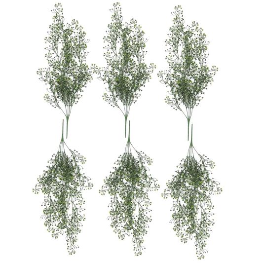 6 x 75cm Medium Artificial Hanging String of Pearls – UV & Fire Resistant Trailing Plant Set