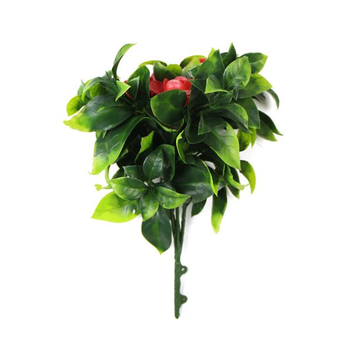 30cm Small UV Resistant Artificial Red Flowers – Realistic Faux Bush