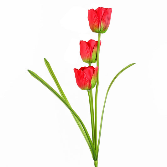 80cm Medium Artificial Red Tulip Stem – Faux Realistic Tulip Flowers