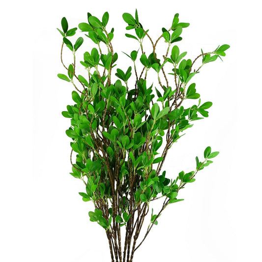 6 x 100cm Artificial Mini Leaf Ficus Plant Stems – Realistic Faux Foliage