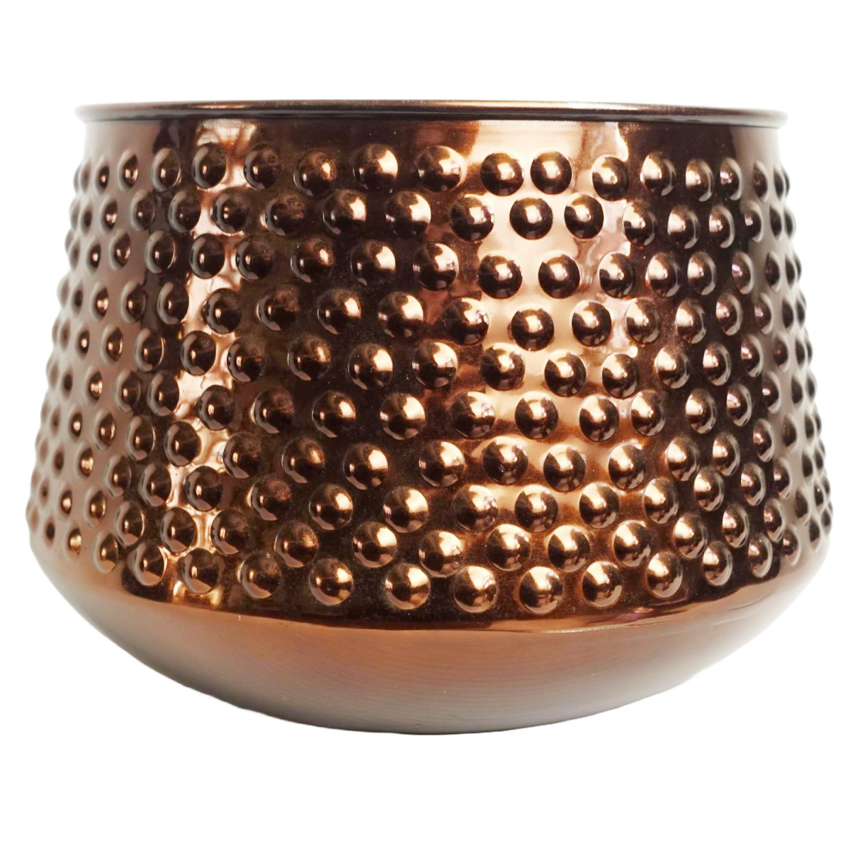 24cm x 18cm Medium Antique Copper Metal Planter – Premium Copper Plant Pot