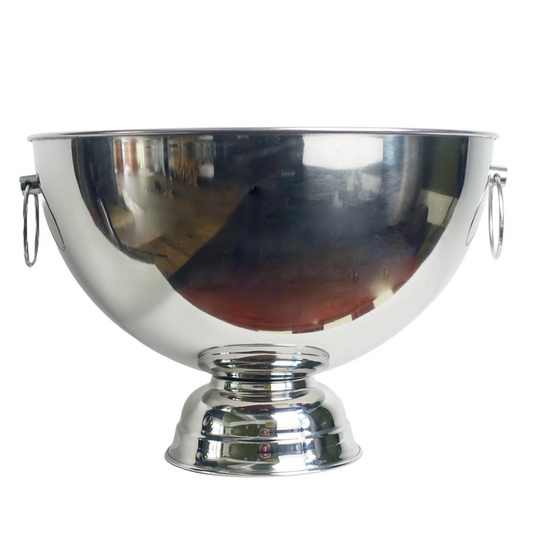 41cm x 29cm Extra Large Silver Champagne Bowl Metal Planter – Decorative Indoor Plant Pot