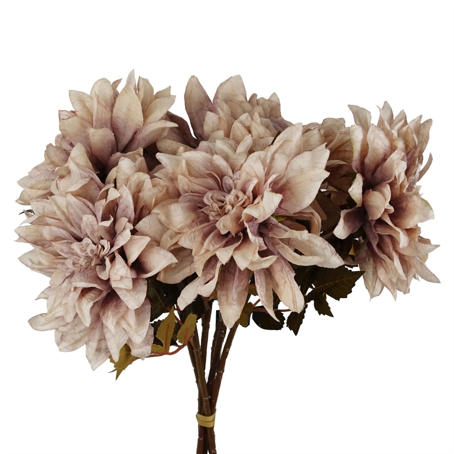 6 x 55cm Small Artificial Dusty Pink Dahlia Flowers – Faux Dahlia Stems