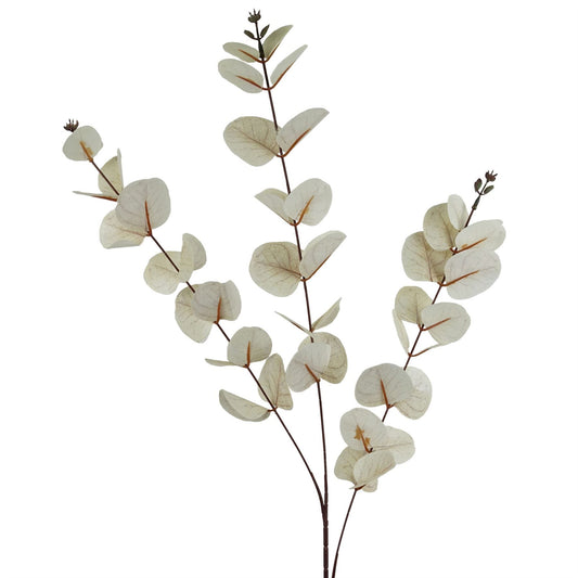 80cm Medium Artificial White Eucalyptus Stem – Faux Eucalyptus Foliage