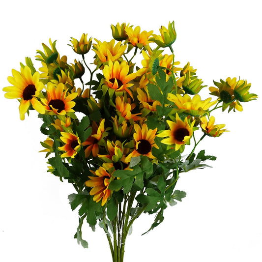 6 x 70cm Medium Artificial Yellow Daisy Flower Sprays – Faux Daisy Stems