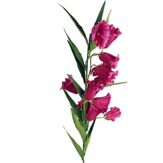 100cm Large Artificial Pink Trumpet Flower – Realistic Faux Flower Stem