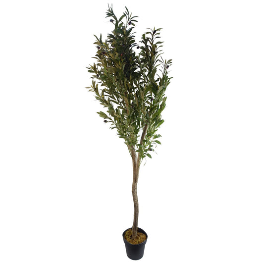 150cm Large Artificial Olive Tree with Wooden Trunk – Realistic Indoor Faux Olive Décor