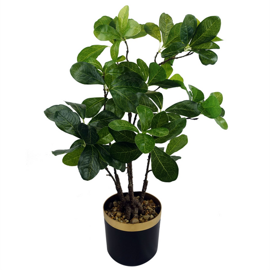 60cm Small Artificial Tropical Bonsai Ficus Tree – Realistic Faux Bonsai in Decorative Planter
