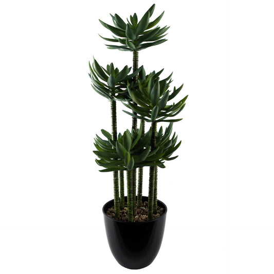 60cm Medium Artificial Tropical Yucca Palm – Realistic Indoor Plant in Decorative Planter